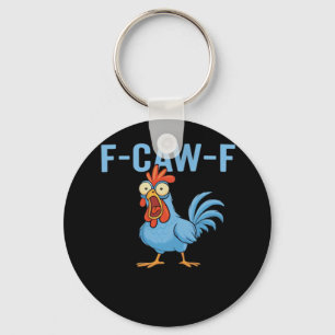 F-Caw-F Swearing Chicken Classic Retro Style Keychain
