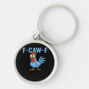 F-Caw-F Swearing Chicken Classic Retro Style Keychain