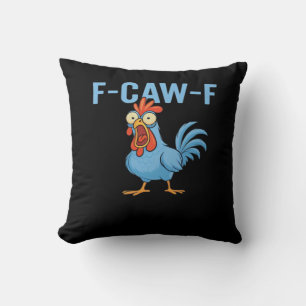 F-Caw-F Swearing Chicken Classic Retro Style Throw Pillow