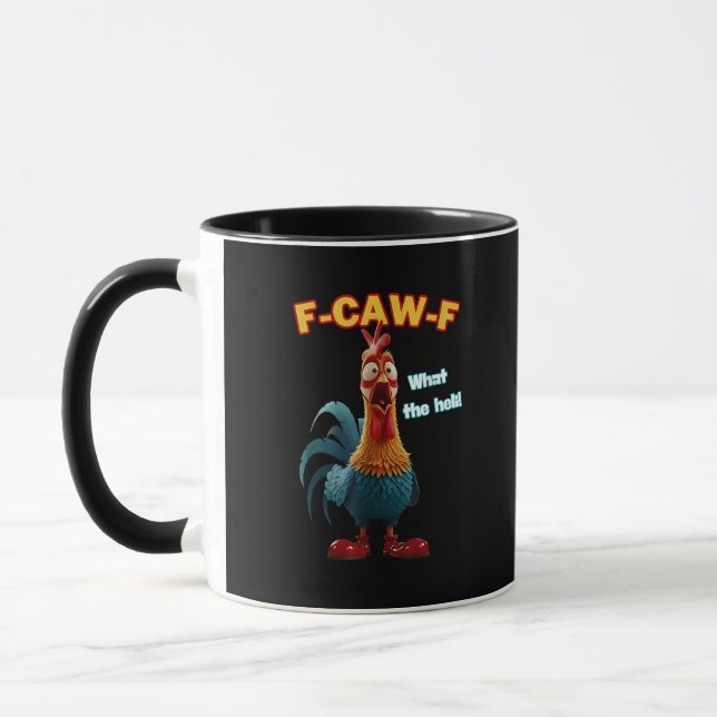 F-Caw-F The Funny Chicken Humour F-Caw-F Rooster Mug (Left)