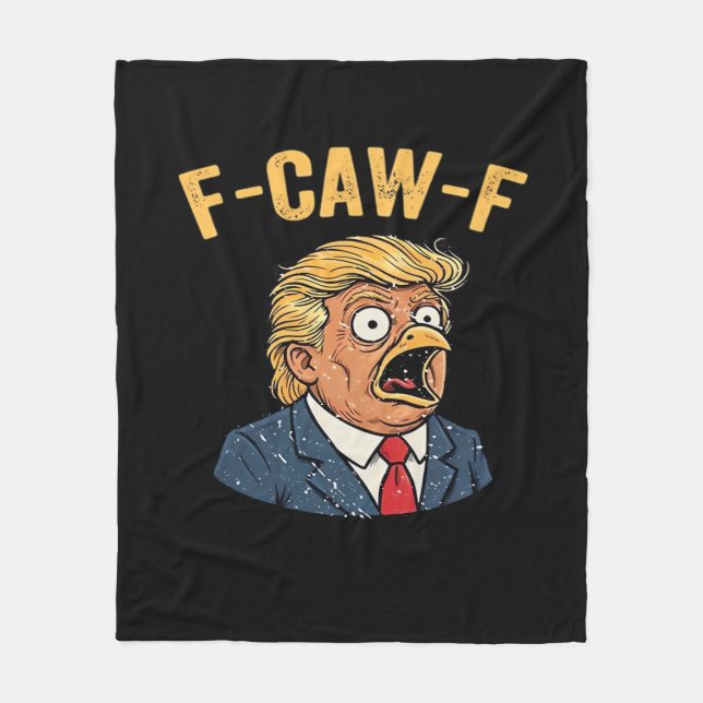 F-Caw-F Tr-ump Rooster Fleece Blanket (Front)