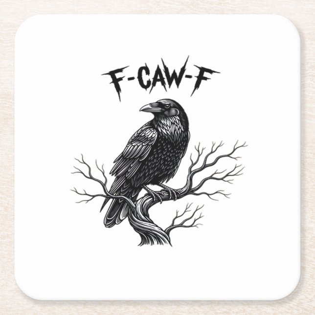 F Caw F Trendy Modern Style Square Paper Coaster (Front)