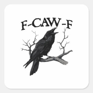 F Caw F Vintage Graphic Classic Square Sticker