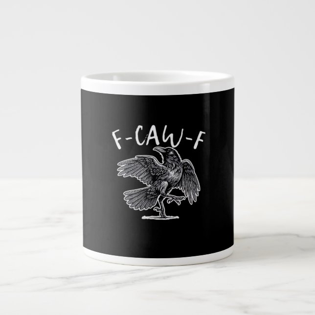 F-Caw-F Vintage Style Large Coffee Mug (Front)