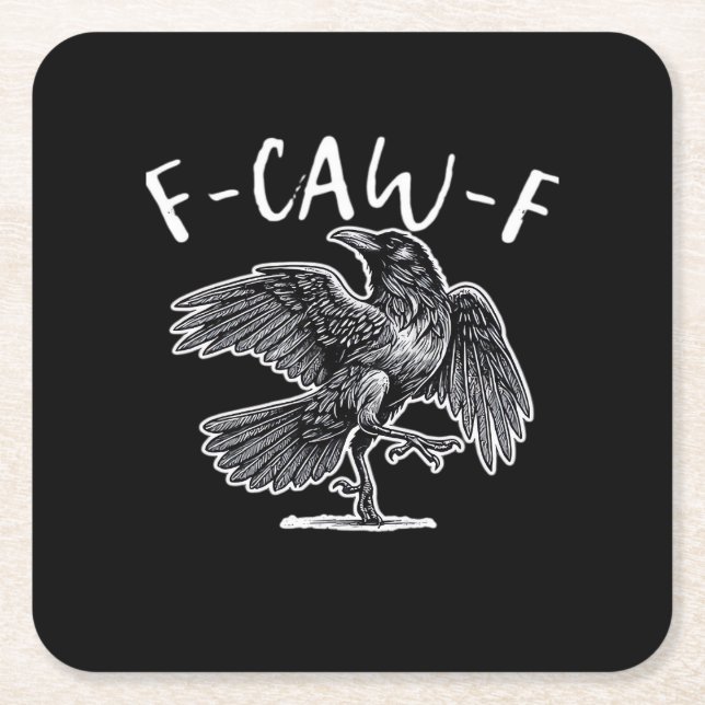 F-Caw-F Vintage Style Square Paper Coaster (Front)
