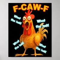 F-caw-f What The Heli Chicken Funny Meme Vintage 