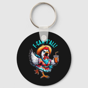 F-caw Y'all Chicken Womens Redneck Cowgirl Hat Cus Keychain