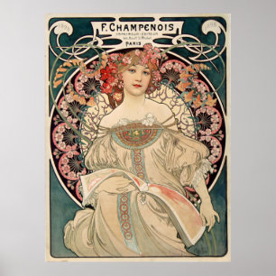 F. Champenois by Alfons Mucha - Art Nouveau Poster