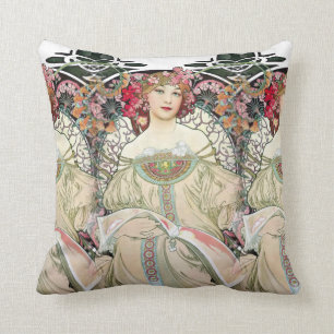 F. Champenois Imprimeur-Éditeur by Alfons Mucha Throw Pillow