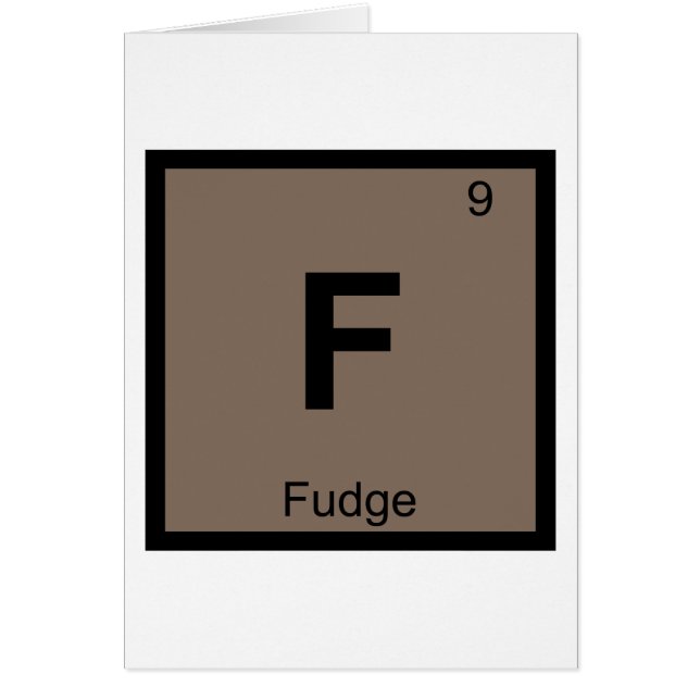 F - Chimie du Fudge Symbole du Tableau Périodique (Devant)