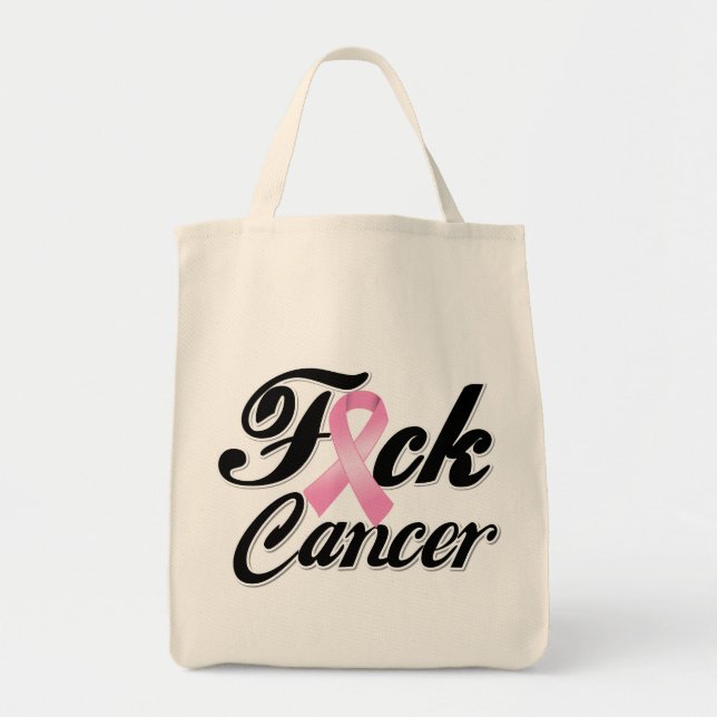 F*CK Breast Cancer Shirts Tote Bag (Front)