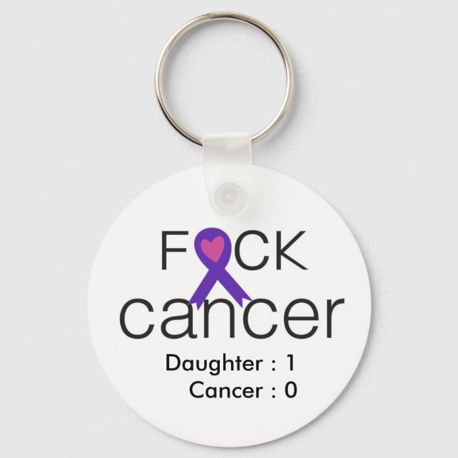 F*ck Cancer - Keeping Score - Add Your Own Text Keychain (Front)