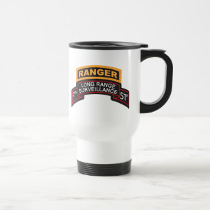 F Co 51st Infantry LRS Scroll, Ranger Tab Travel Mug