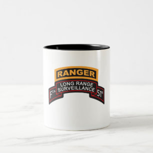 F Co 51st Infantry LRS Scroll, Ranger Tab Two-Tone Coffee Mug