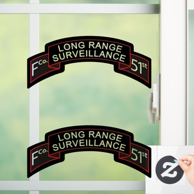 F Co 51st Scroll with RangerTab Window Cling (Home)