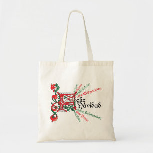 "F es para Feliz Navidad" Tote Bag