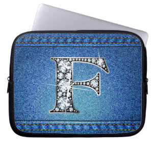 F Faux "Diamond" Denim Stitch Sac électronique