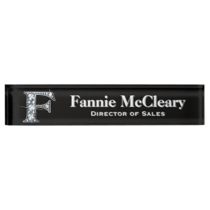 F Faux Diamond Desk Plaque signalétique