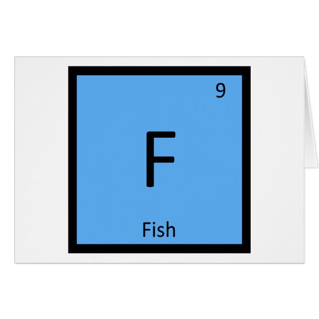 F - Fish Chemistry Periodic Table Element Symbol (Front Horizontal)