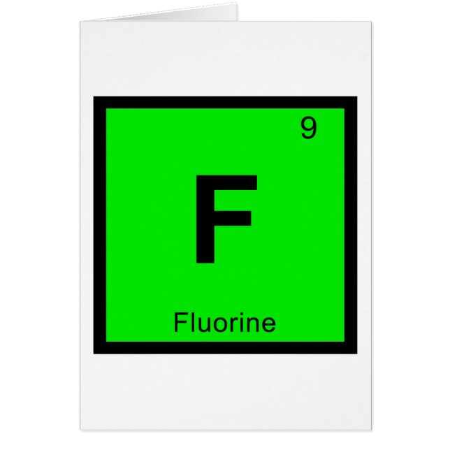 F - Fluorine Chemistry Periodic Table Symbol (Front)