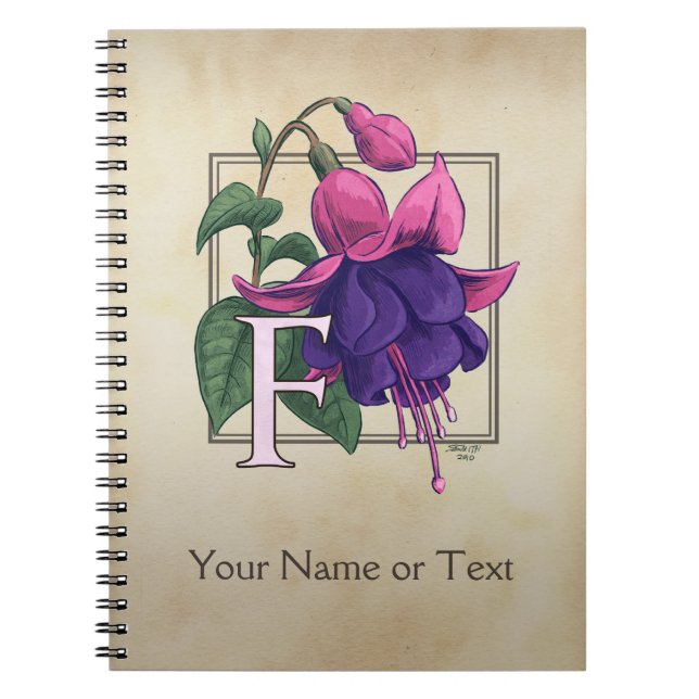 F for Fuchsia Personalized Monogram Notebook (Front)