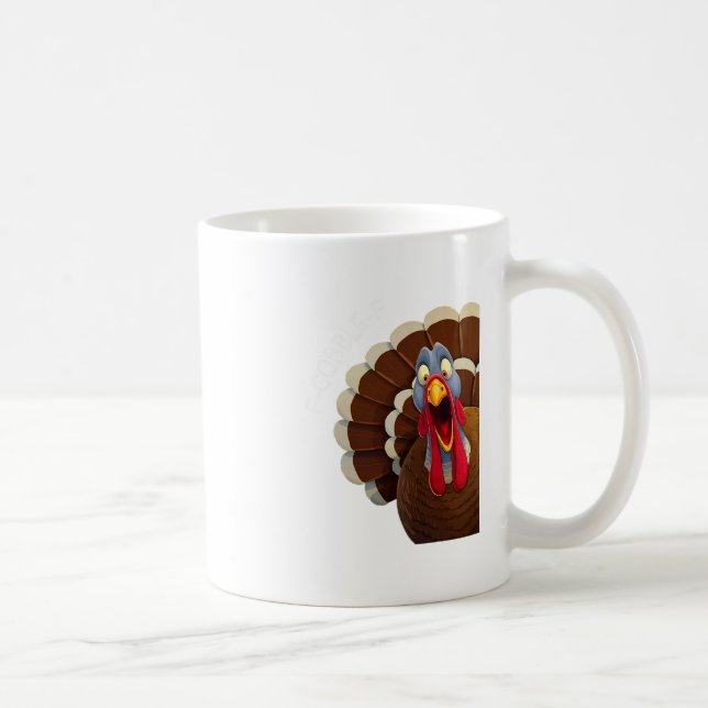 F-gobble-f Funny Thanksgiving Turkey Humor  Coffee Mug (Right)