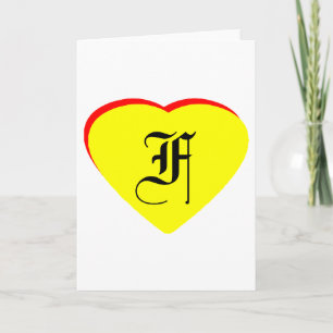 "F" Heart Yellow Red Wedding Invitation The MUSEUM