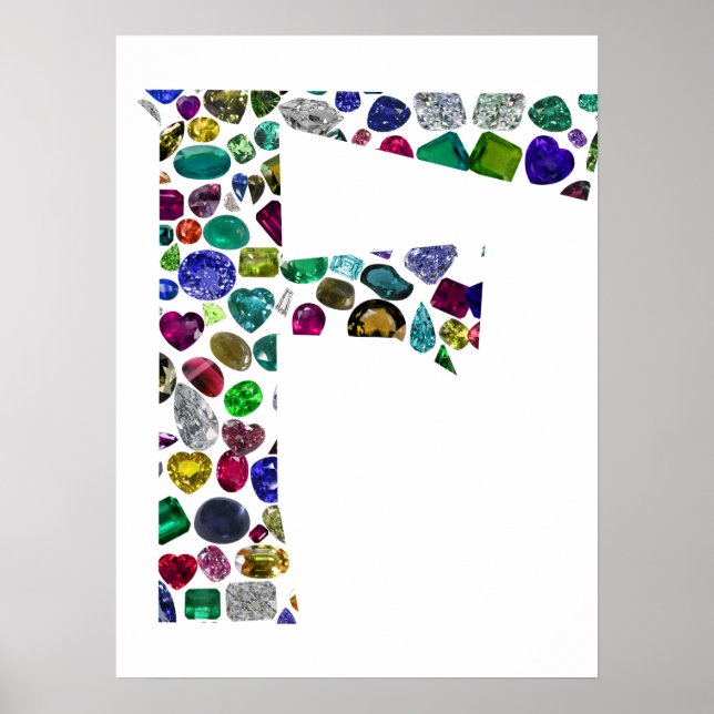 F Initial Gem Design Poster (Front)