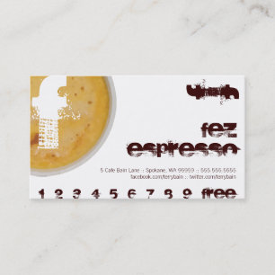 F - Initial Letter Foamy Coffee Cup Loyalty Punch Card