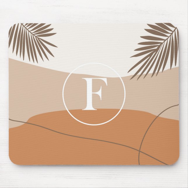 F - Initial Monogram Letter F Abstract Design Mouse Pad (Front)