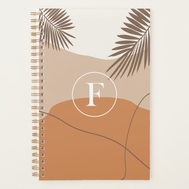 F - Initial Monogram Letter F Abstract Design Planner (Front)