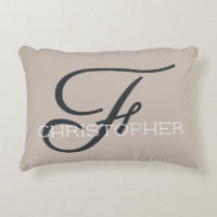 F Initial Personalized Name Tan Taupe Neutral