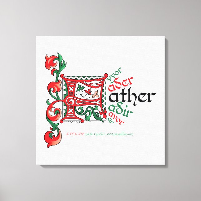 F is for Father Canvas Print (Front)