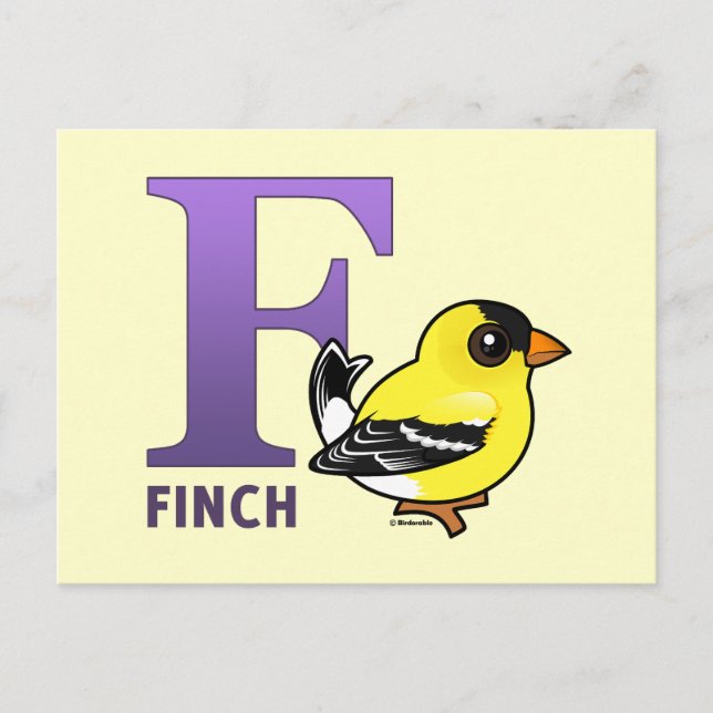 F is for Finch Postcard (Front)