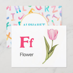 F is for Flower - Alphabet Flash Card