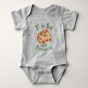 F is For Focaccia Italian Bakery Olive Oil Bread Baby Bodysuit