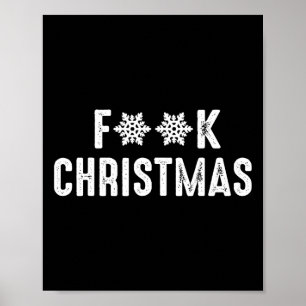 F_k Christmas Funny Snowflake Old Retro Style Snow Poster