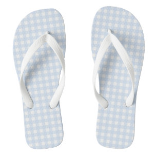F & L Blue Gingham Flip Flops