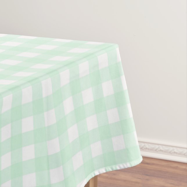 F & L Green Gingham Tablecloth (In Situ)