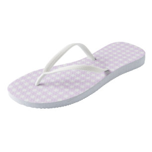 F & L Pink Gingham Pair of Flip Flops