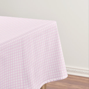 F & L Pink Gingham Tablecloth