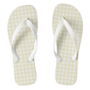 F & L Yellow Gingham Flip Flops