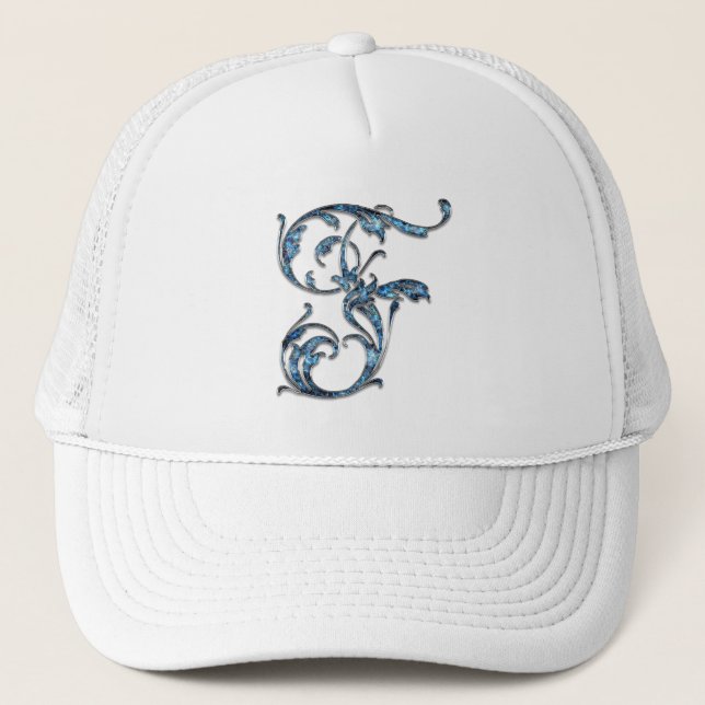 F lettre alphabet CASQUETTE personnalisé  (Devant)