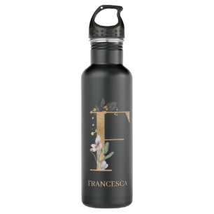 F Monogram Floral Personalized 710 Ml Water Bottle