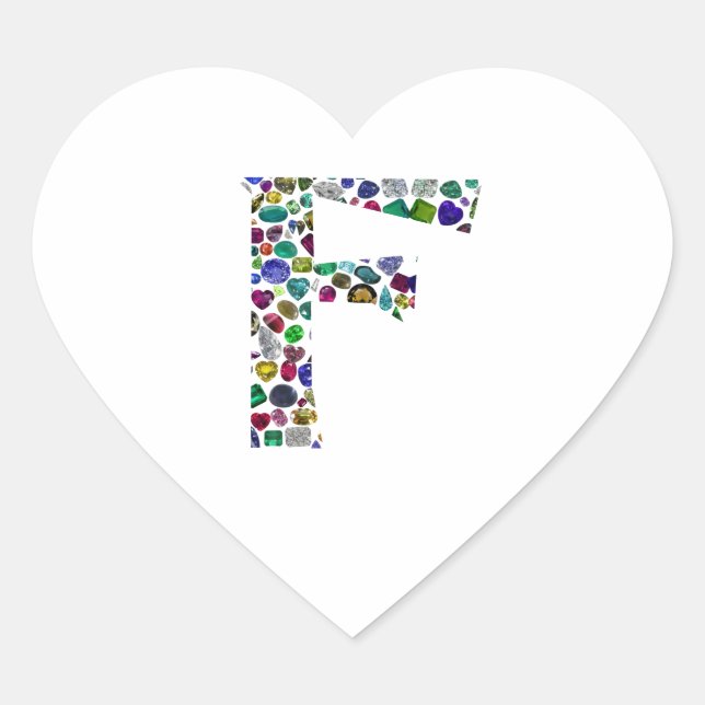 F Monogram Heart Sticker (Front)