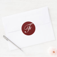 F Monogram Initial White on Maroon