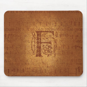 F monogram mouse pad