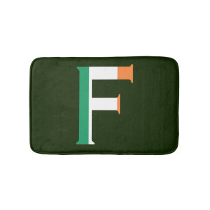 F Monogram overlaid on Irish Flag bmcn Bath Mat