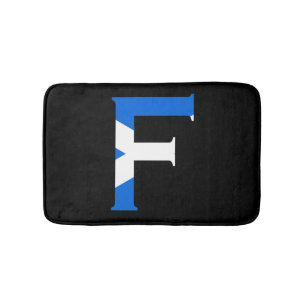 F Monogram overlaid on Scottish Flag bmcn Bath Mat