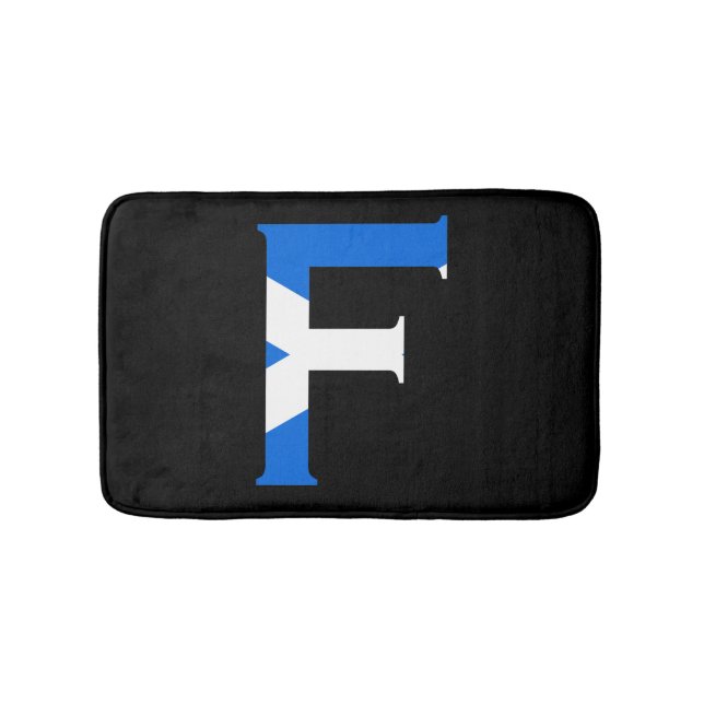 F Monogram overlaid on Scottish Flag bmcnt Bath Mat (Front)